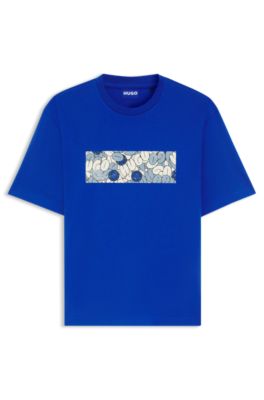 Logo-artwork T-shirt in cotton jersey, Light Blue