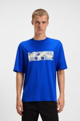 Logo-artwork T-shirt in cotton jersey, Light Blue