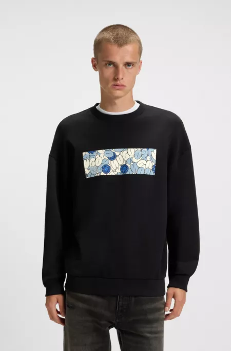 Logo-artwork sweatshirt in cotton terry