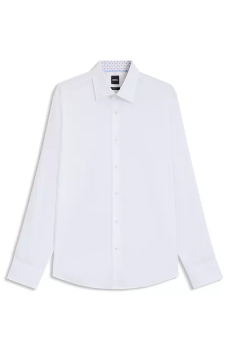 Easy-iron regular-fit shirt in cotton poplin