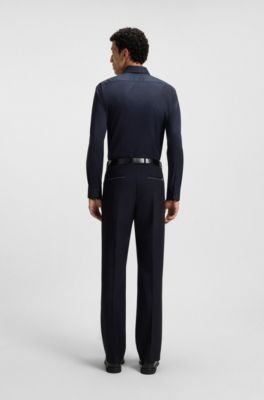 Camisa regular fit en popel&iacute;n de algod&oacute;n de planchado f&aacute;cil, Azul oscuro