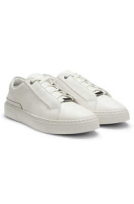 Gary trainers in grained leather, White