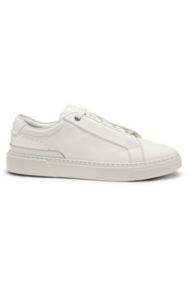 Gary trainers in grained leather, White