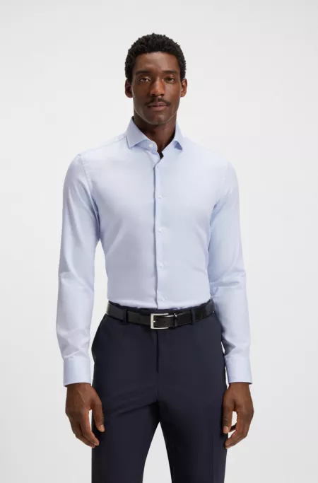 Slim-fit shirt in structured cotton