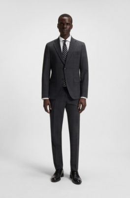 Slim-fit shirt in Italian-made structured cotton, White