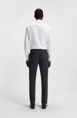 Slim-fit shirt in Italian-made structured cotton, White