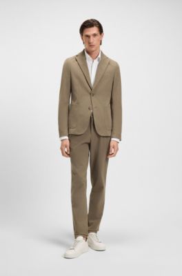 Camisa slim fit en punto t&eacute;cnico el&aacute;stico con estructura, Blanco