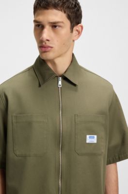 Camisa oversize fit con cierre de cremallera, Cal