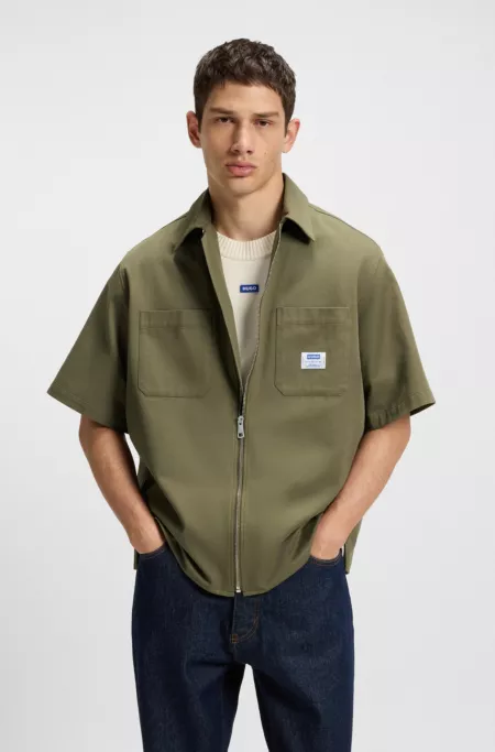 Oversized fit shirt in cotton twill