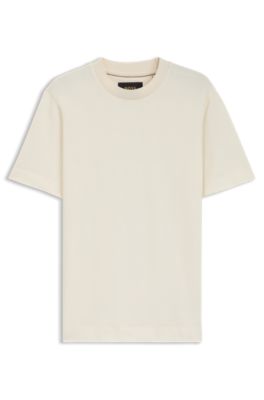 Camiseta de algod&oacute;n y seda con motivo a cuadros Pr&iacute;ncipe de Gales, Blanco
