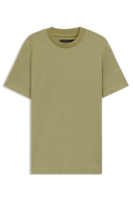 T-shirt en coton et soie &agrave; carreaux prince-de-galles, Chaux