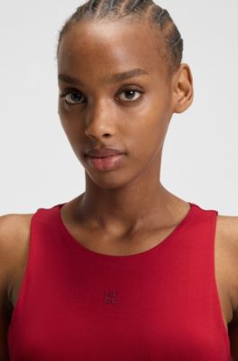 Stacked-logo bodysuit in stretch jersey, Red