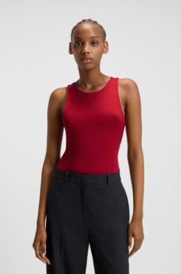 Stacked-logo bodysuit in stretch jersey, Red