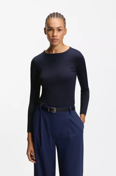 Logo-print top in stretch jersey