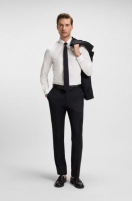 Chemise Slim &agrave; monogramme Double&nbsp;B, Blanc