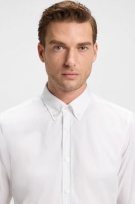 Chemise Slim &agrave; monogramme Double&nbsp;B, Blanc