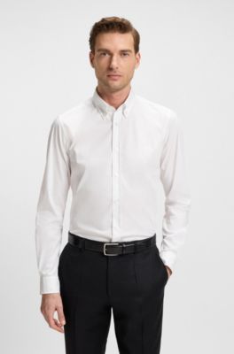 Slim-fit shirt with Double B monogram, White