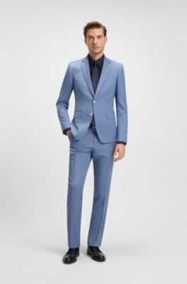 Chemise Slim &agrave; monogramme Double&nbsp;B, Bleu fonc&eacute;