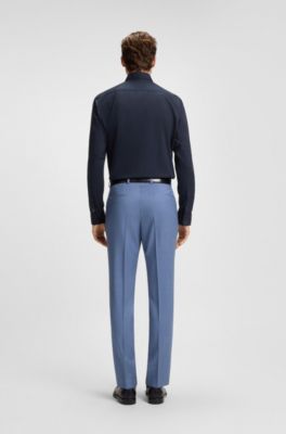 Camisa slim fit con monograma Double&nbsp;B, Azul oscuro