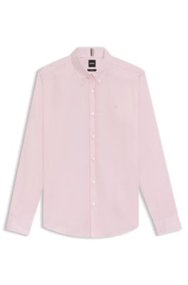 Camisa slim fit con monograma Double&nbsp;B, Pink