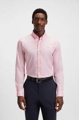 Camisa slim fit con monograma Double&nbsp;B, Pink