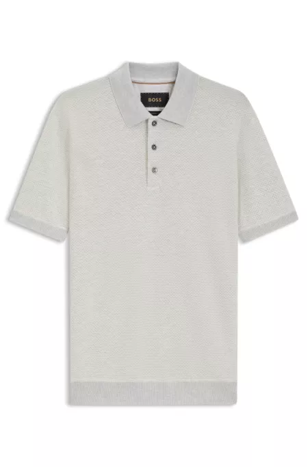 Regular Fit cotton-silk polo shirt with mercerised finish
