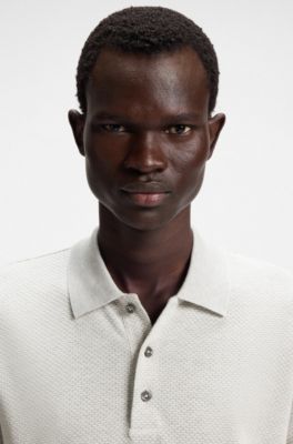 Polo mercerizado de algod&oacute;n y seda, Blanco