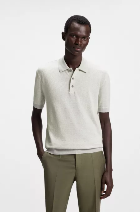Regular Fit cotton-silk polo shirt with mercerised finish