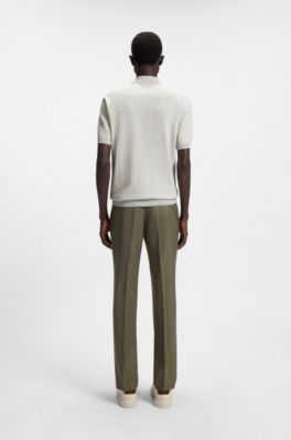 Polo mercerizado de algod&oacute;n y seda, Blanco