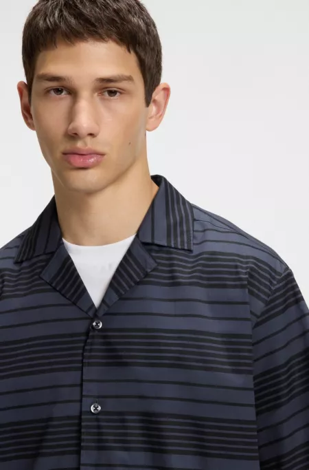 Striped relaxed-fit shirt in cotton poplin