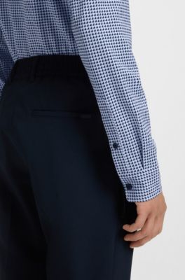Chemise Slim imprim&eacute; en coton m&eacute;lang&eacute;, bleu clair