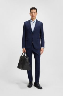 Chemise slim en jersey stretch imprim&eacute; performant, bleu clair