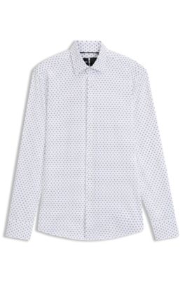 Chemise Slim en tissu stretch performant confectionn&eacute; en Italie, bleu clair