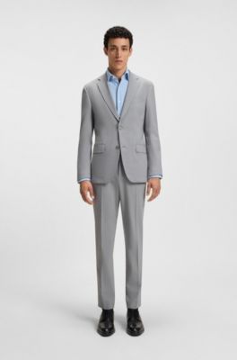 Regular-fit shirt in structured stretch jersey, Celeste