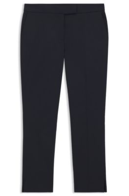Slim-fit trousers in stretch cotton, Dark Blue