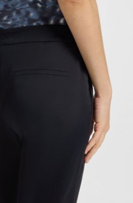 Slim-fit trousers in stretch cotton, Dark Blue