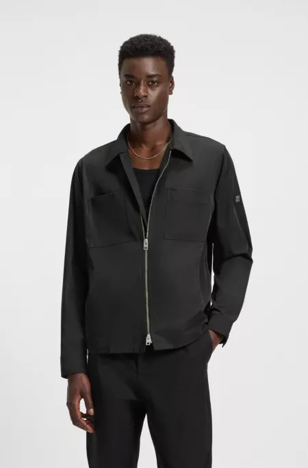 Oversized-fit shirt in water-repellent canvas