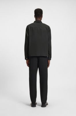 Camisa con ajuste oversized fit en lona repelente al agua, Negro