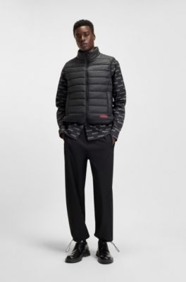 Camisa slim fit en popel&iacute;n de algod&oacute;n estampado, Negro