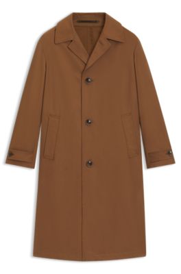 Water-repellent coat in cotton-blend twill, Brown