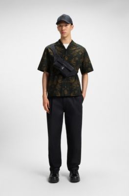 Camisa oversize fit en popel&iacute;n de algod&oacute;n estampado, Cal