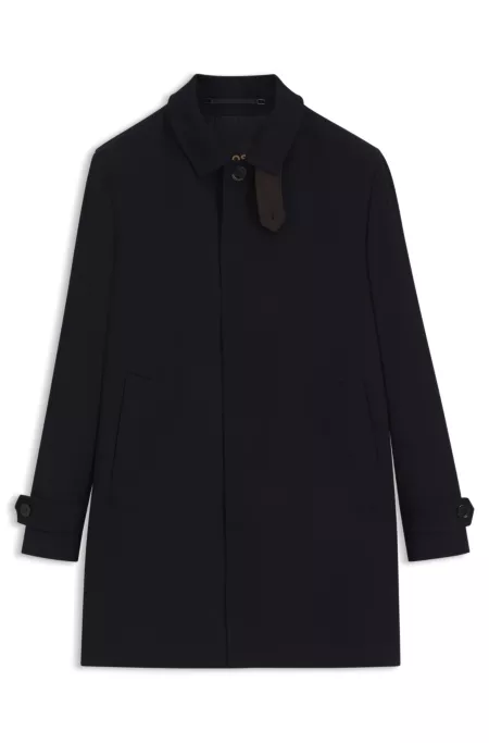 Regular-fit water-repellent coat in wool