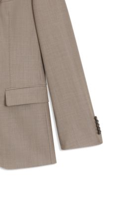 Costume Slim deux pi&egrave;ces en laine vierge, Kaki