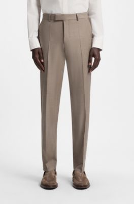 Costume Slim deux pi&egrave;ces en laine vierge, Kaki