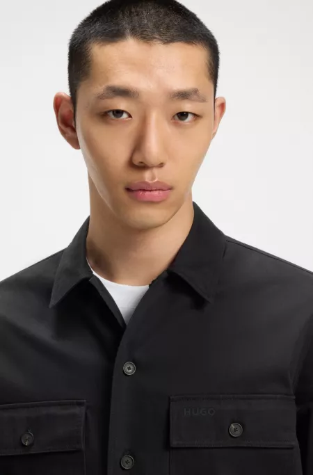 Oversized-fit shirt in cotton gabardine