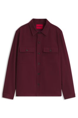 Camisa oversize fit en sarga de algod&oacute;n, Rosa oscuro