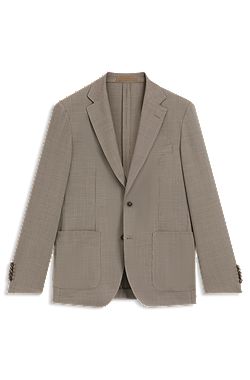 Slim-fit blazer in virgin wool and silk