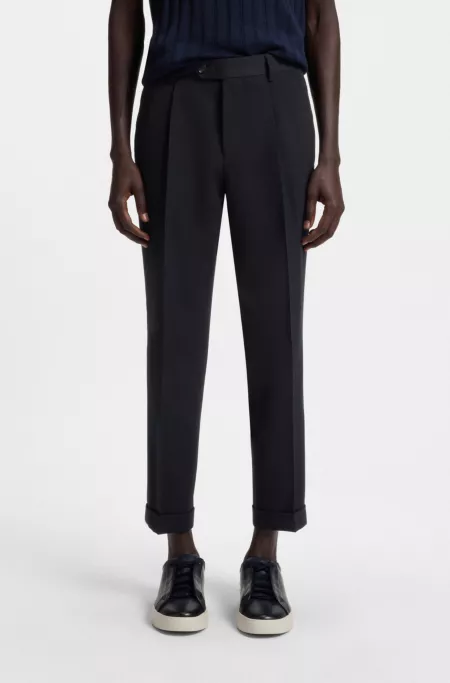 Water-repellent relaxed-fit trousers in virgin wool