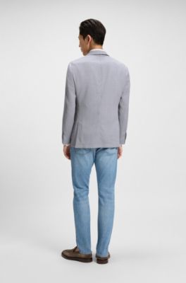 Slim-fit jacket virgin wool and silk