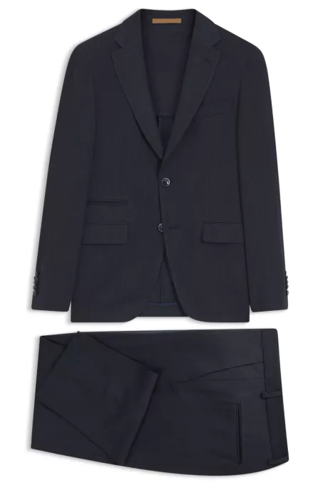 Slim-fit suit in virgin wool and silk
